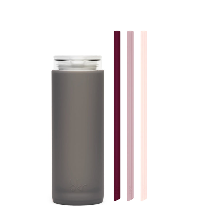 bkr Insulated Sip Kit: Double Wall Glass + Silicone Tumbler + silicone straw:16oz WEDNESDAY & A KISS ON EACH CHEEK - DEMI CUP SIP KIT 500ML (16oz)
