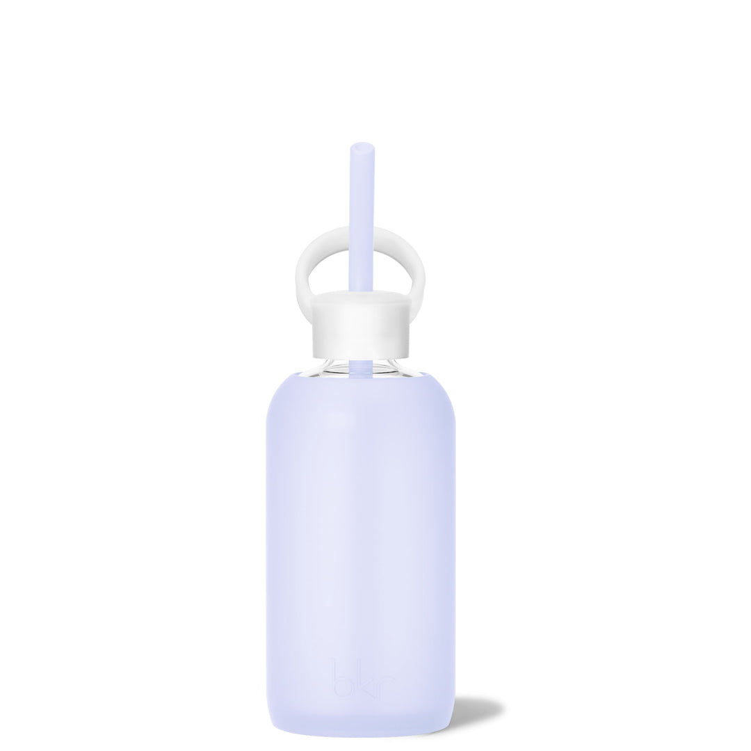 bkr Sip Kit: Silicone Straw + Cap + Glass Water Bottle: 16oz DREAM & THE SOCIALITE VIOLETS - LITTLE BOTTLE SIP KIT 500ML (16 OZ)