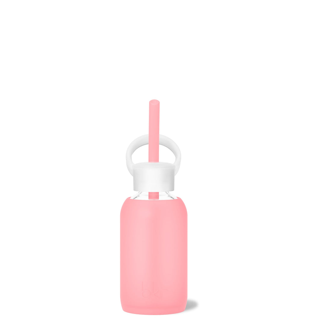 bkr Sip Kit: Silicone Straw + Cap + Glass Water Bottle: 8oz ROSE & THE CHAMPAGNE PINKS - TEENY BOTTLE SIP KIT 250ML (8 OZ)