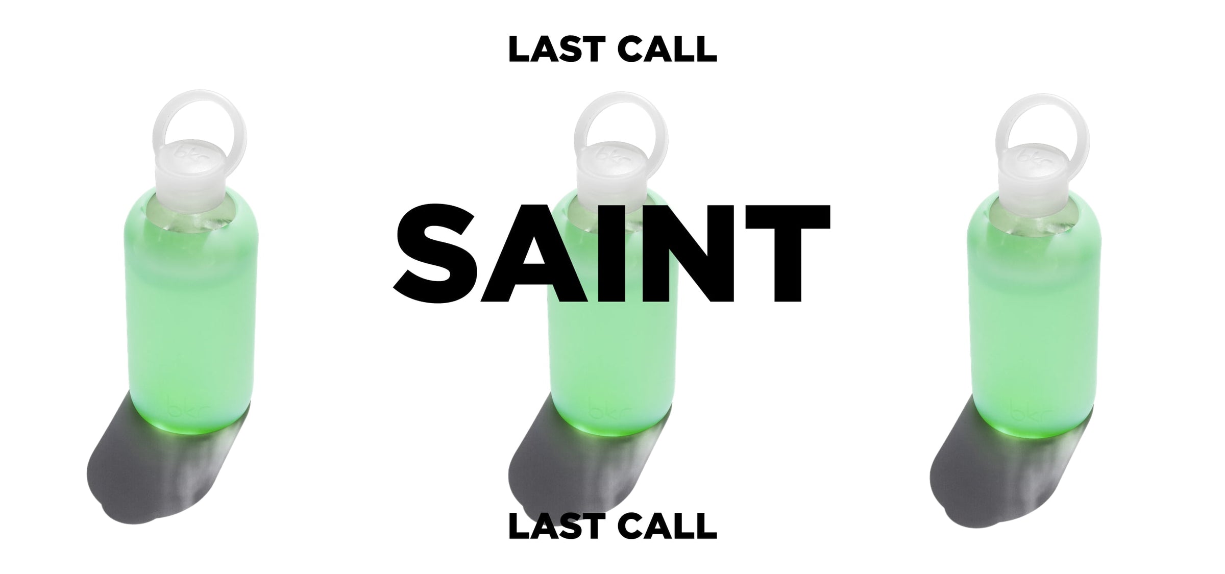 bkr glass and silicone reusable water bottles in sheer ethereal light green.