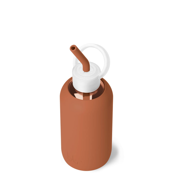 bkr Bottle Sip Kit: Glass + silicone water bottle + Silicone Straw + Straw Cap: 16oz FOX & THE FIRESIDE - LITTLE BOTTLE SIP KIT 500ML (16OZ)