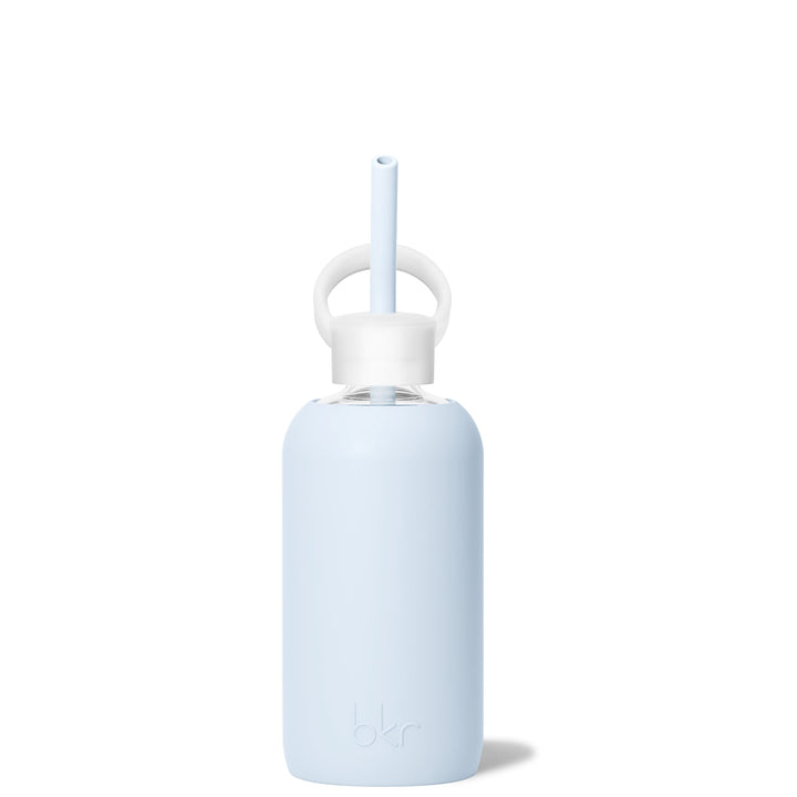 bkr Bottle Sip Kit: Glass + silicone water bottle + Silicone Straw + Straw Cap: 16oz GRACE & THE SNOWDRIFT - LITTLE BOTTLE SIP KIT 500ML (16OZ)