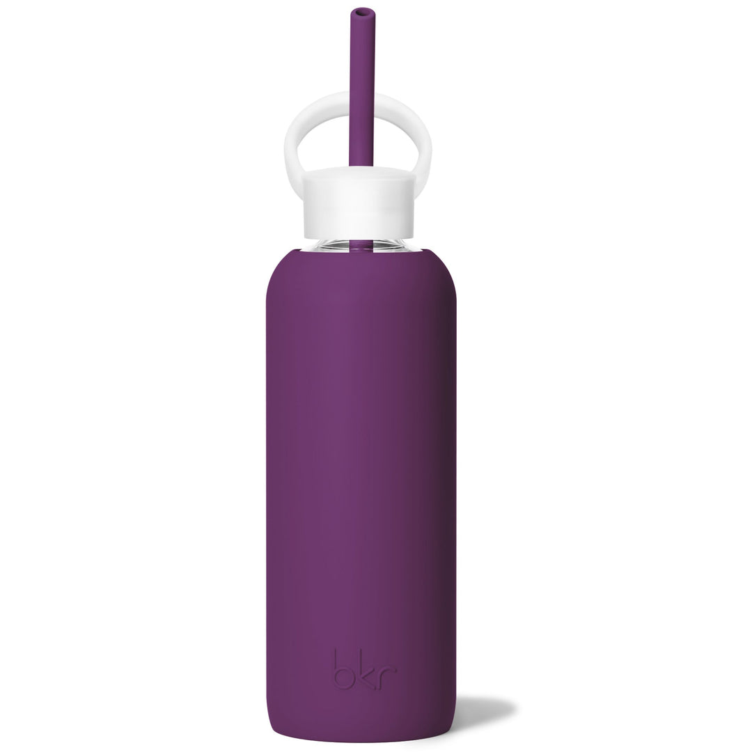 bkr Bottle Sip Kit: Glass + silicone water bottle + Silicone Straw + Straw Cap: 22oz ERIS & THE MIDNIGHT CORDIAL - DEMI BOTTLE SIP KIT 650ML (22OZ)