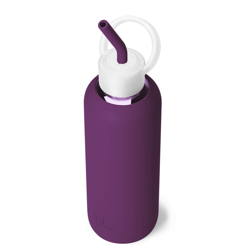 bkr Bottle Sip Kit: Glass + silicone water bottle + Silicone Straw + Straw Cap: 22oz ERIS & THE MIDNIGHT CORDIAL - DEMI BOTTLE SIP KIT 650ML (22OZ)