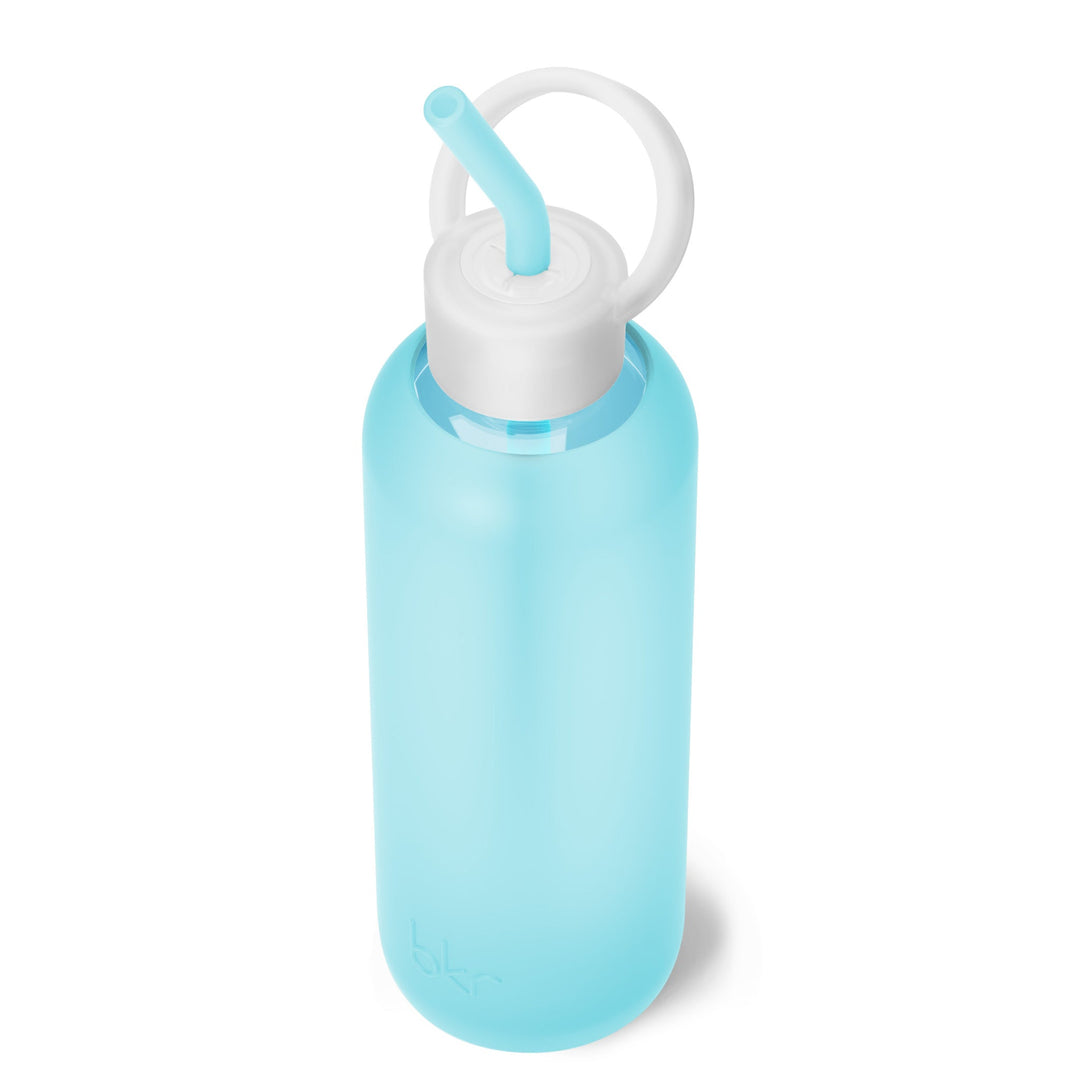 bkr Bottle Sip Kit: Glass + silicone water bottle + Silicone Straw + Straw Cap: 22oz ÉTOILE & THE NORTHERN LIGHTS - DEMI BOTTLE SIP KIT 650ML (22OZ)