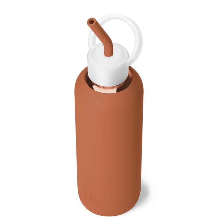 bkr Bottle Sip Kit: Glass + silicone water bottle + Silicone Straw + Straw Cap: 22oz FOX & THE FIRESIDE - DEMI BOTTLE SIP KIT 650ML (22OZ)