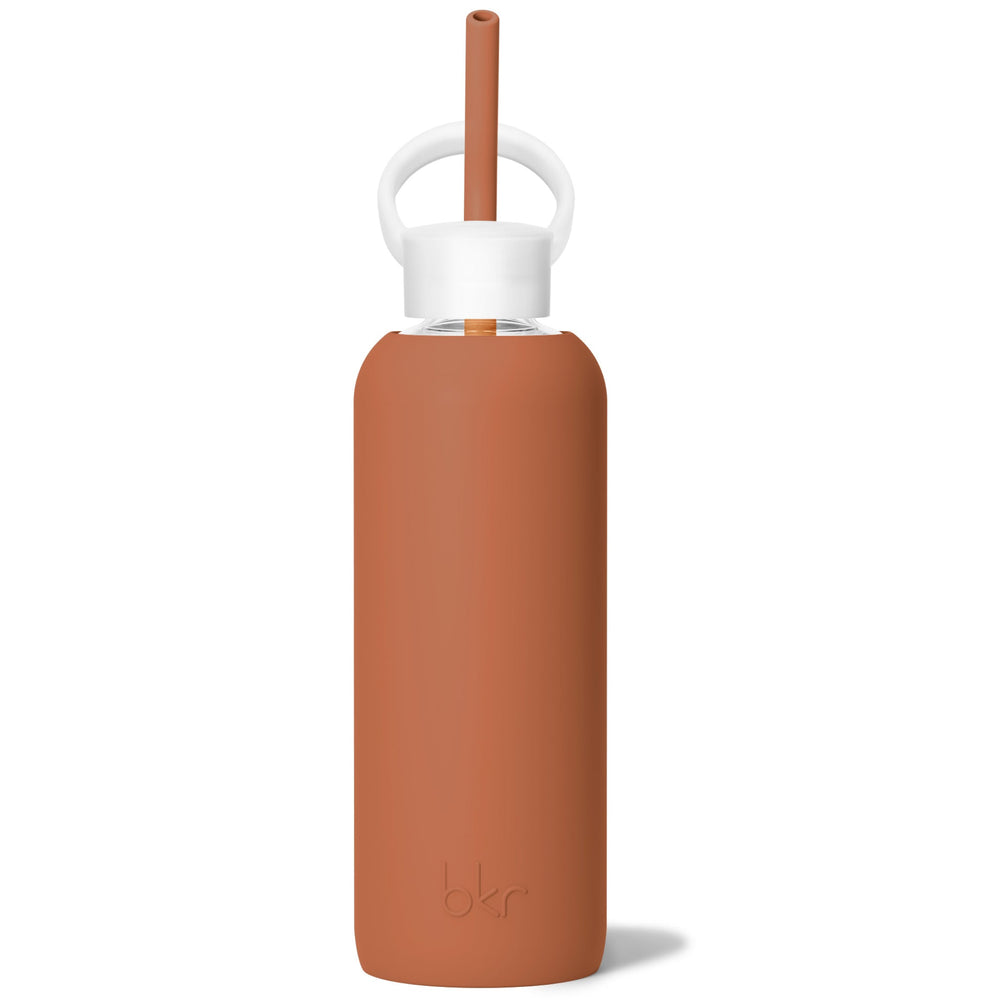 bkr Bottle Sip Kit: Glass + silicone water bottle + Silicone Straw + Straw Cap: 22oz FOX & THE FIRESIDE - DEMI BOTTLE SIP KIT 650ML (22OZ)