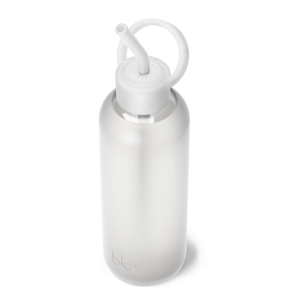 bkr Bottle Sip Kit: Glass + silicone water bottle + Silicone Straw + Straw Cap: 22oz FROST - DEMI BOTTLE SIP KIT 650ML (22OZ)