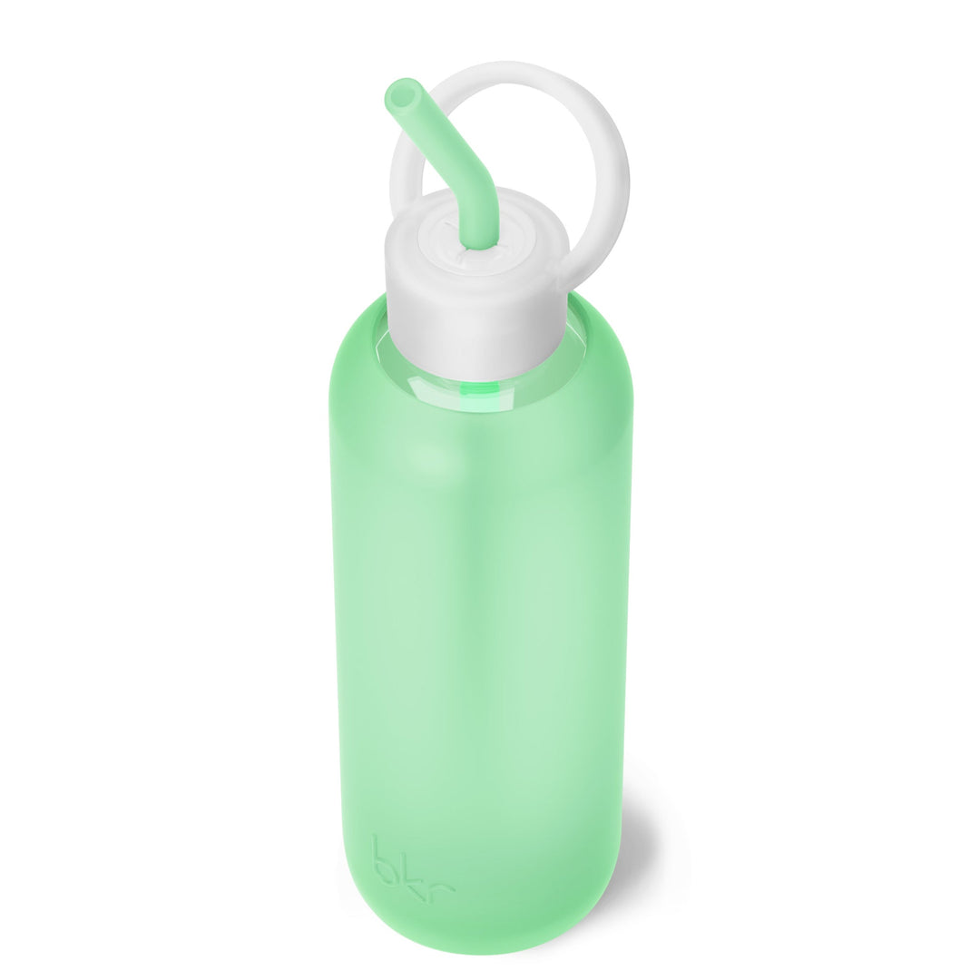 bkr Bottle Sip Kit: Glass + silicone water bottle + Silicone Straw + Straw Cap: 22oz SAINT & THE LUSH DIVINE - DEMI BOTTLE SIP KIT 650ML (22OZ)