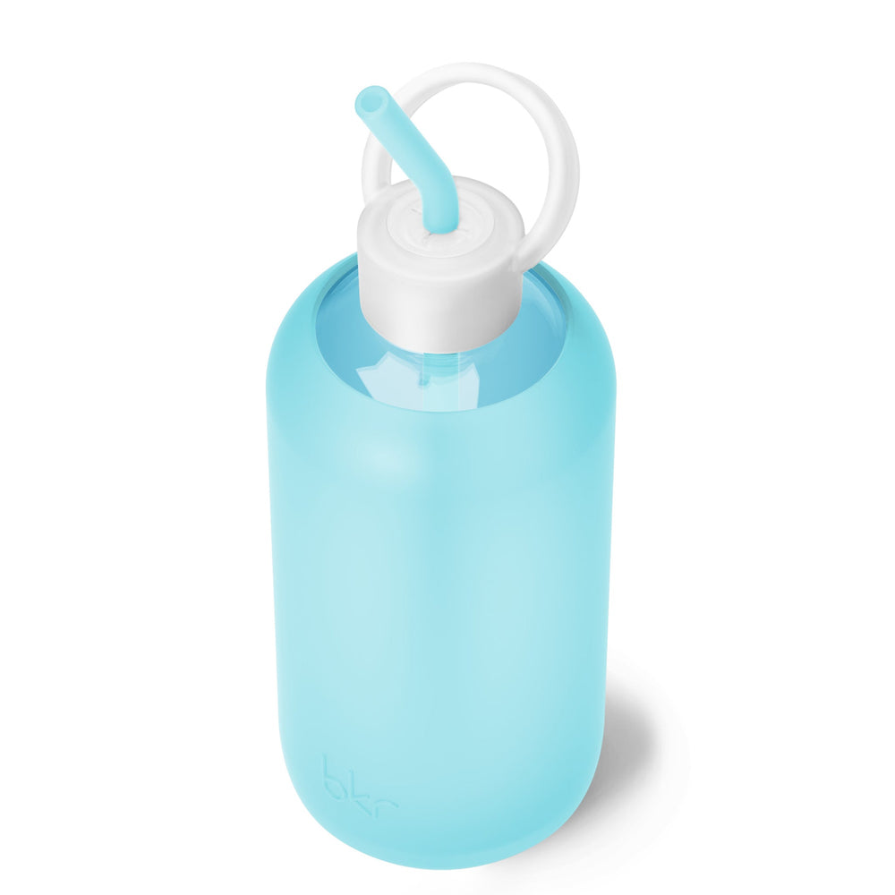 bkr Bottle Sip Kit: Glass + silicone water bottle + Silicone Straw + Straw Cap: 32oz ÉTOILE & THE NORTHERN LIGHTS - BIG BOTTLE SIP KIT 1L (32OZ)