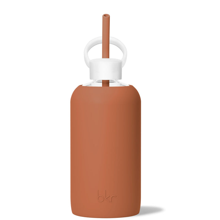 bkr Bottle Sip Kit: Glass + silicone water bottle + Silicone Straw + Straw Cap: 32oz FOX & THE FIRESIDE - BIG BOTTLE SIP KIT 1L (32OZ)