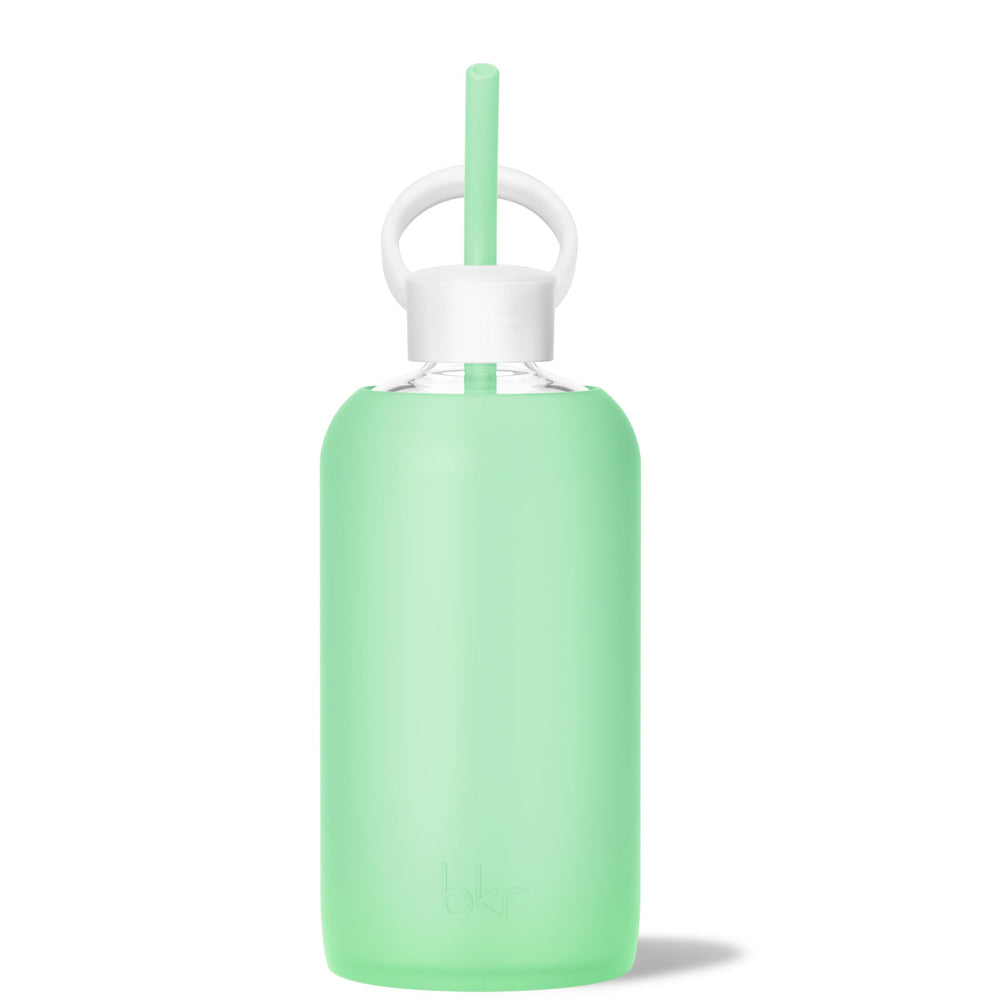 bkr Bottle Sip Kit: Glass + silicone water bottle + Silicone Straw + Straw Cap: 32oz SAINT & THE LUSH DIVINE - BIG BOTTLE SIP KIT 1L (32OZ)