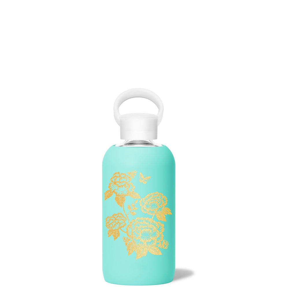 bkr Glass Water Bottle: 16oz AUDREY GILDED GARDEN LITTLE BOTTLE 500mL (16 OZ)