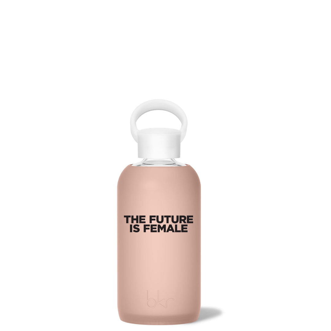 bkr Glass Water Bottle: 16oz HONEYMOON FUTURE IS FEMALE LITTLE BOTTLE 500ML (16OZ)