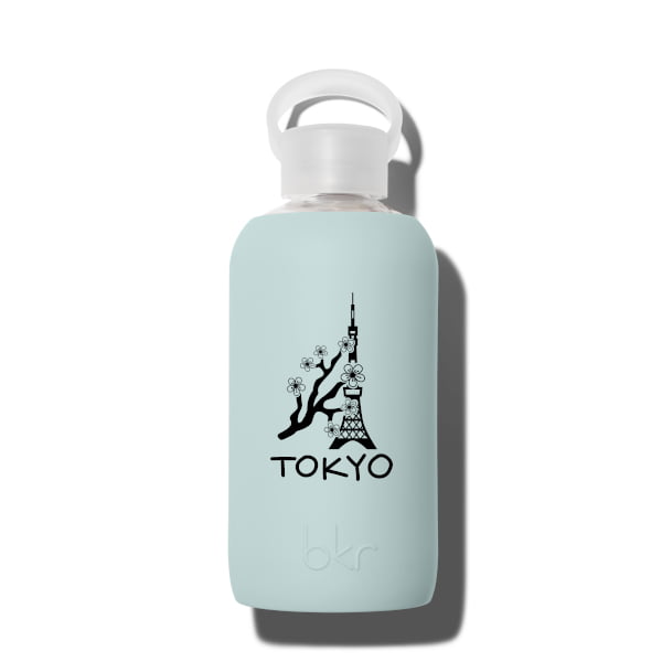 bkr Glass Water Bottle: 16oz JAMES TOKYO BLOSSOM LITTLE BOTTLE 500ML (16OZ)