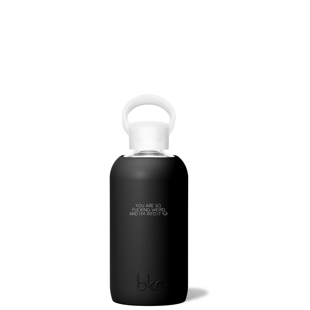 bkr Glass Water Bottle: 16oz JET F*CKING WEIRD LITTLE BOTTLE 500ML (16OZ)