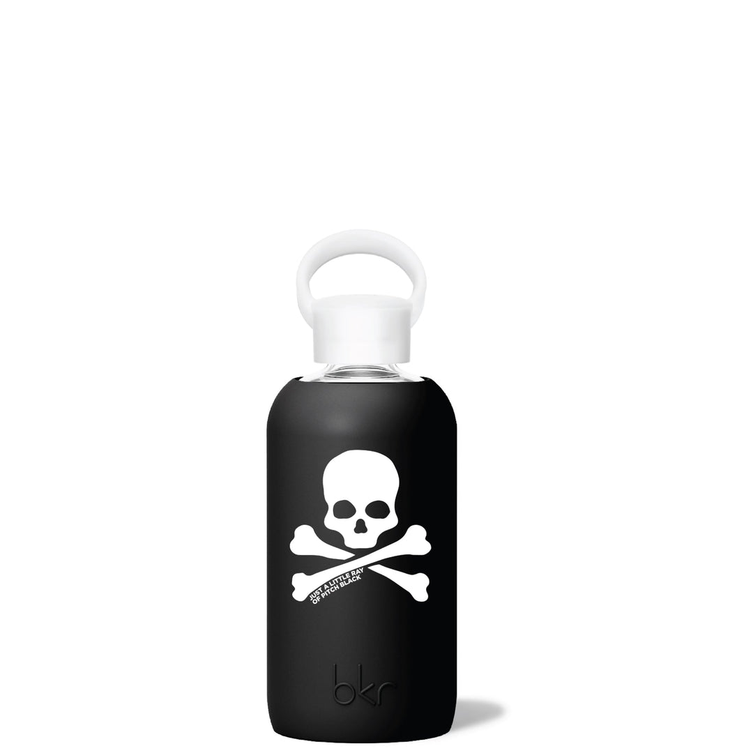 bkr Glass Water Bottle: 16oz JET SKULL LITTLE BOTTLE 500ML (16OZ)