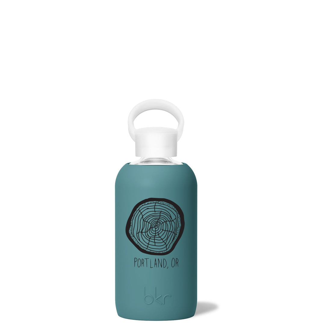 bkr Glass Water Bottle: 16oz JUNIPER PORTLAND TREE RING LITTLE BOTTLE 500ML (16OZ)