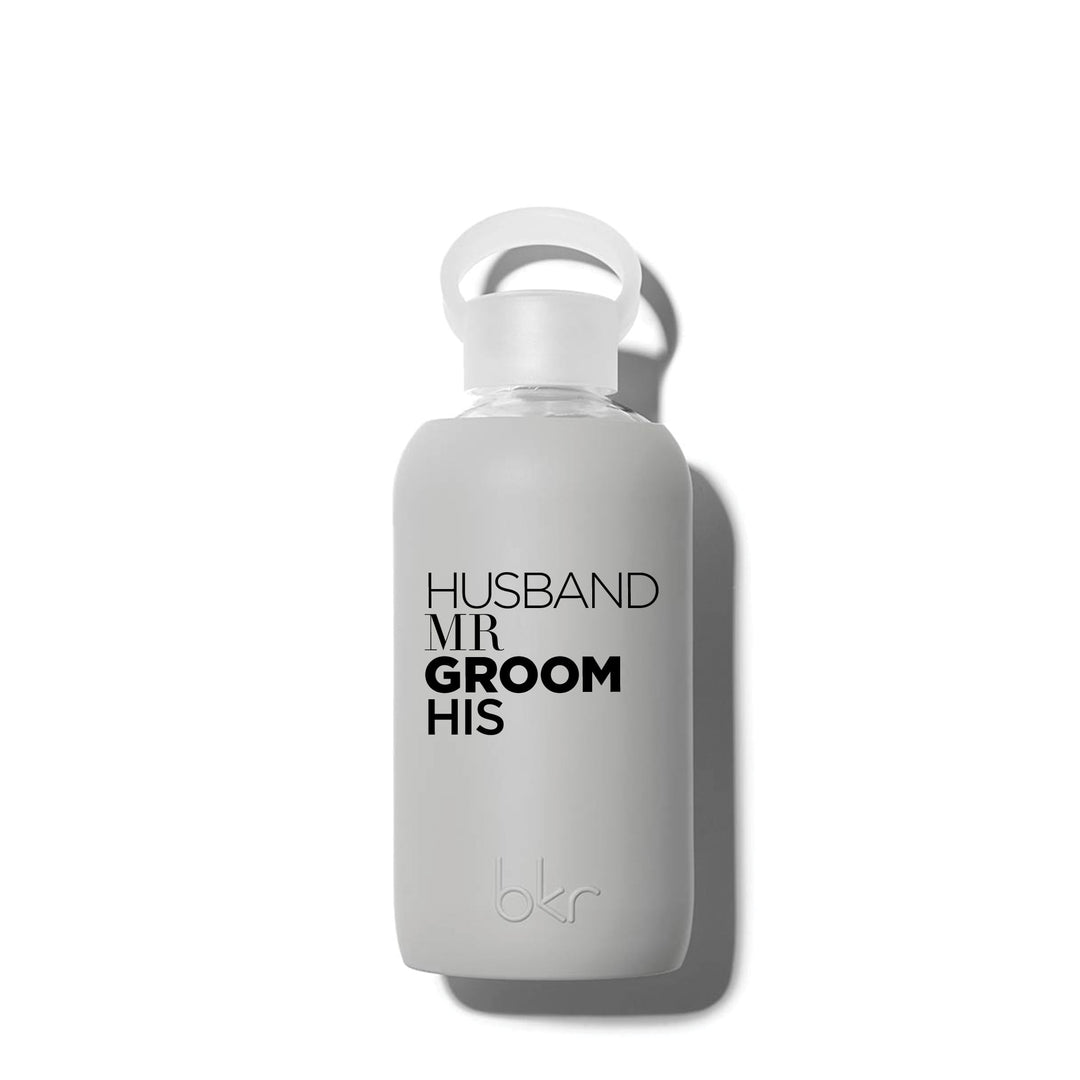 bkr Glass Water Bottle: 16oz LONDON GROOM LITTLE BOTTLE 500ML (16OZ)