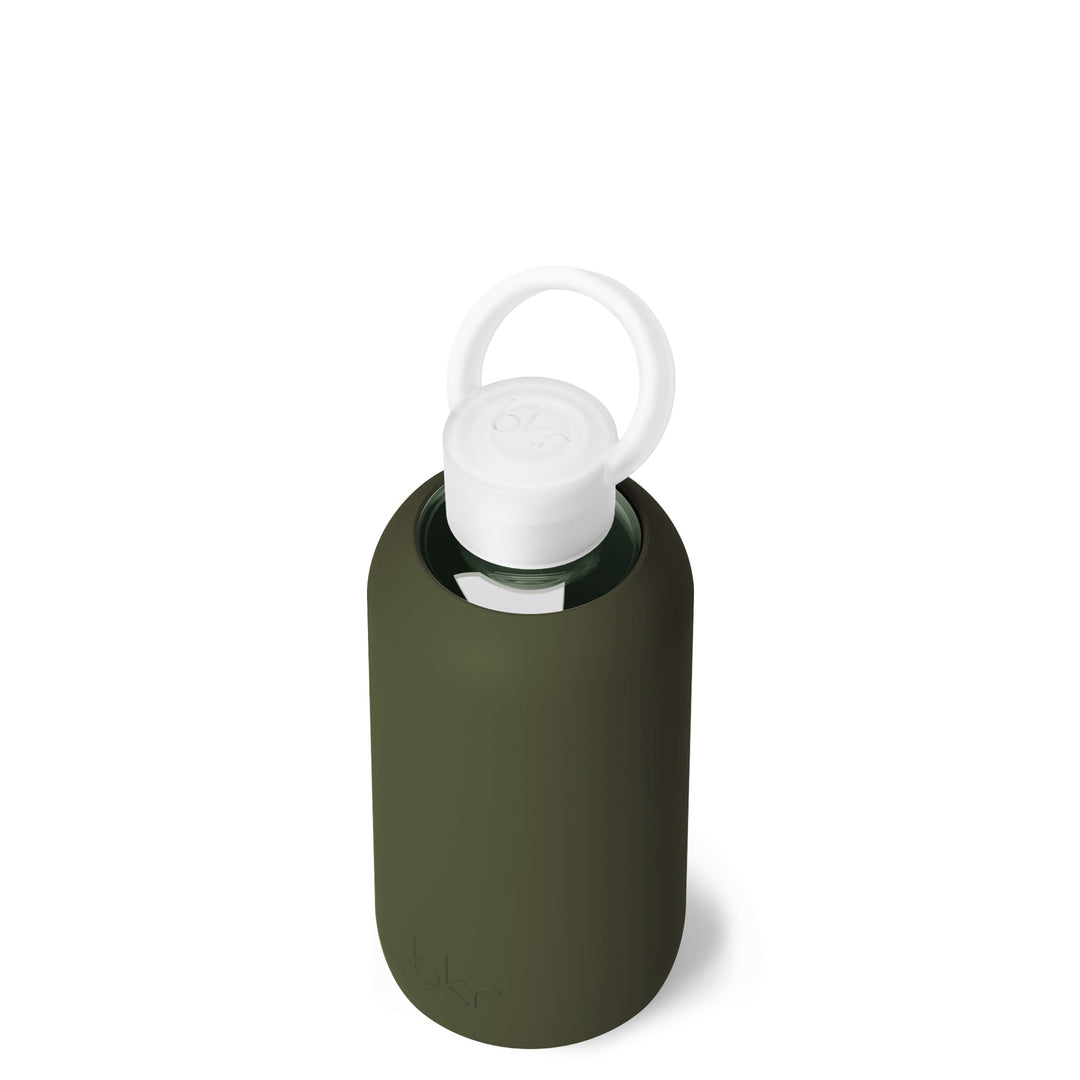 bkr Glass Water Bottle: 16oz OLIVE LITTLE BOTTLE 500mL (16 OZ)