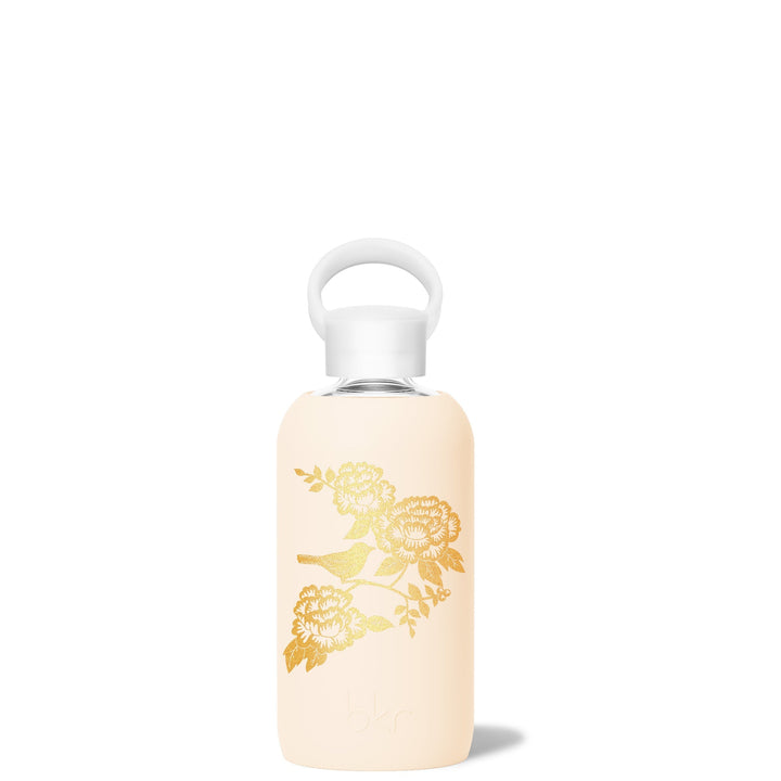 bkr Glass Water Bottle: 16oz PUFF GILDED GARDEN LITTLE BOTTLE 500mL (16 OZ)