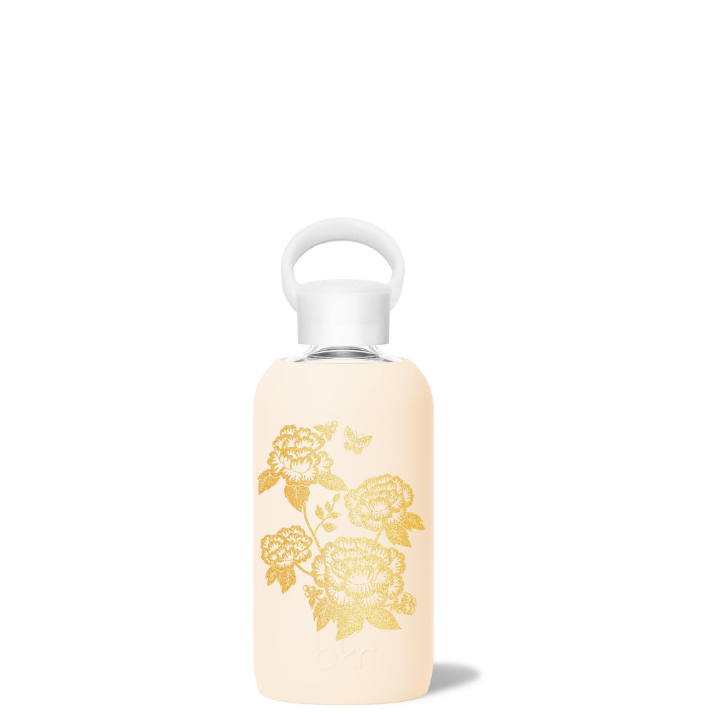 bkr Glass Water Bottle: 16oz PUFF GILDED GARDEN LITTLE BOTTLE 500mL (16 OZ)