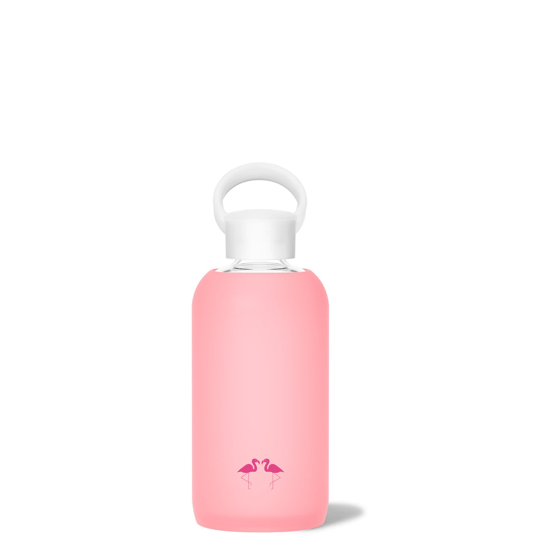 bkr Glass Water Bottle: 16oz ROSE FLAMINGO LITTLE BOTTLE 500ML (16OZ)