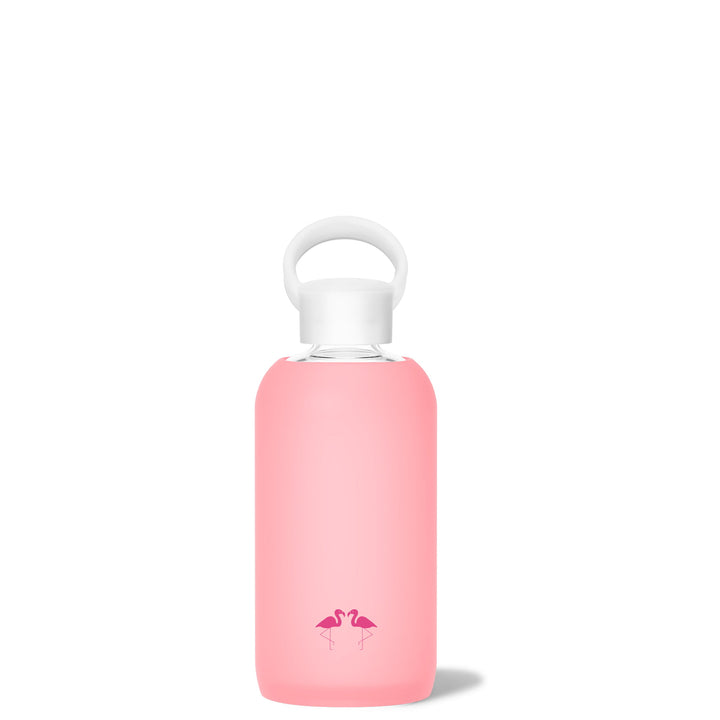 bkr Glass Water Bottle: 16oz ROSE FLAMINGO LITTLE BOTTLE 500ML (16OZ)