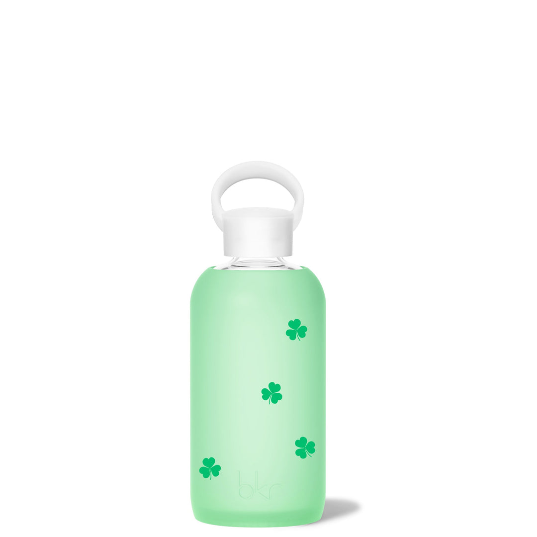bkr Glass Water Bottle: 16oz SAINT MINI SHAMROCKS LITTLE BOTTLE 500ML (16OZ)