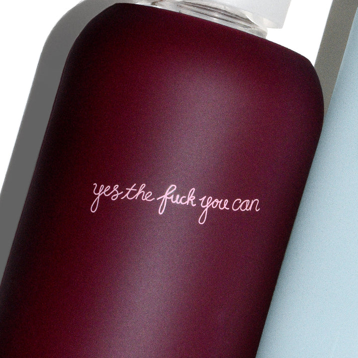 bkr Glass Water Bottle: 16oz VALENTINA YES YOU CAN LITTLE BOTTLE 500ML (16OZ)