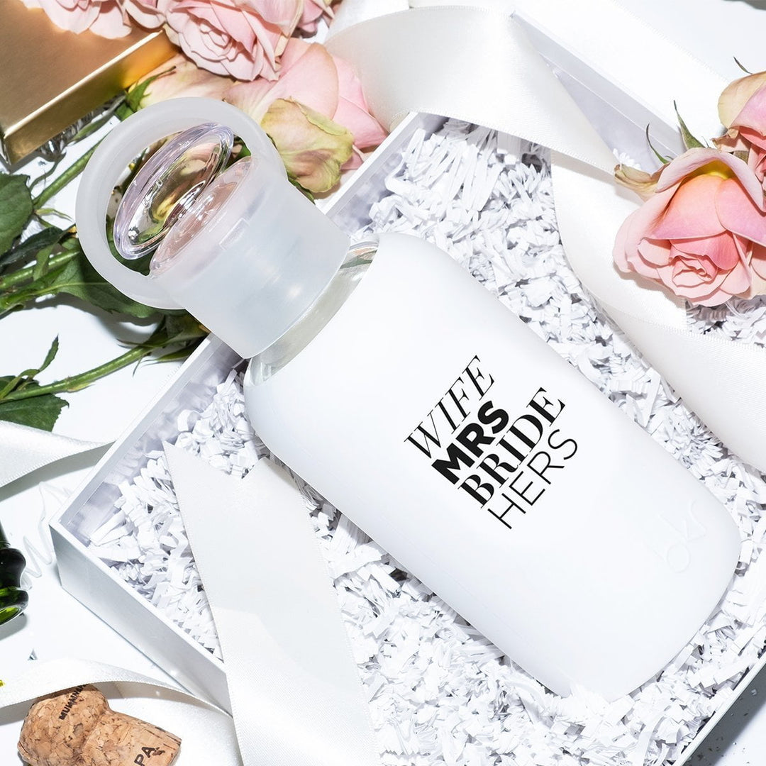 bkr Glass Water Bottle: 16oz WINTER BRIDE LITTLE BOTTLE 500ML (16OZ)