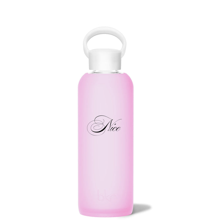 bkr Glass Water Bottle: 22oz CAKE NAUGHTY OR NICE DEMI BOTTLE 650ML (22OZ)