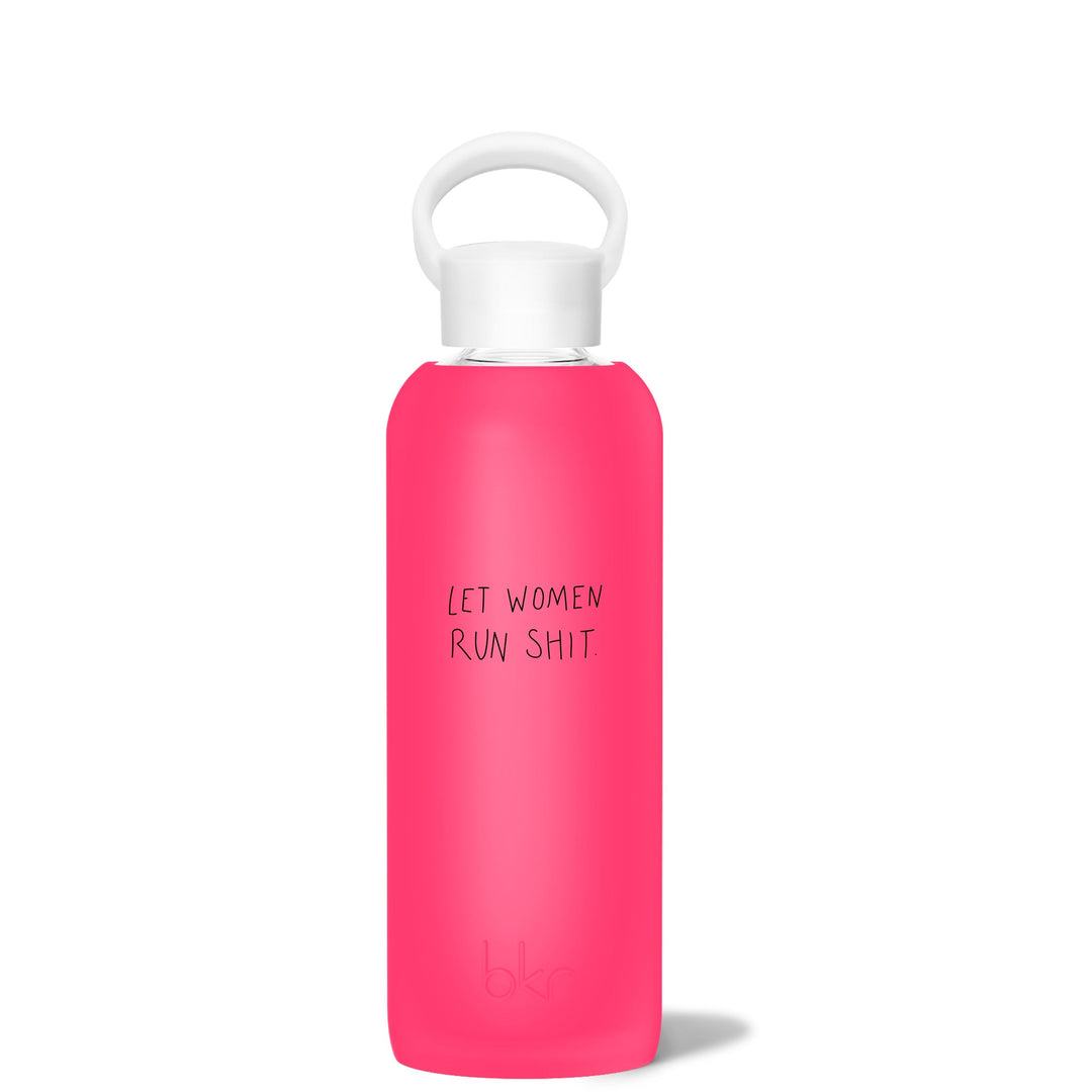 bkr Glass Water Bottle: 22oz DEBBIE LET WOMEN RUN DEMI BOTTLE 650ML (22OZ)