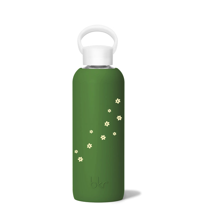 bkr Glass Water Bottle: 22oz FERN DAISY DEMI BOTTLE 650ML (22OZ)