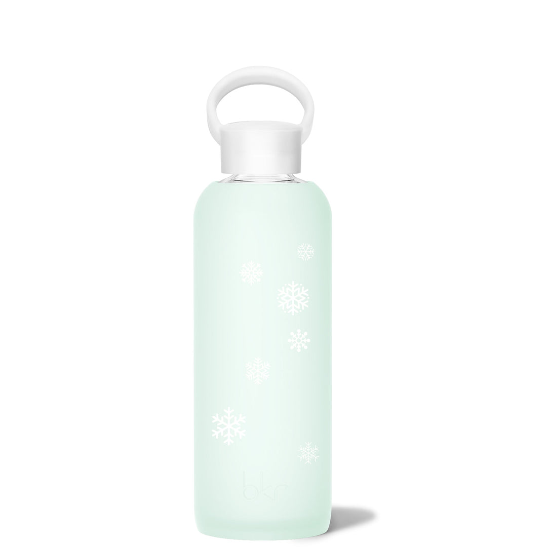 bkr Glass Water Bottle: 22oz HAVEN SNOW DAY DEMI BOTTLE 650ML (22OZ)