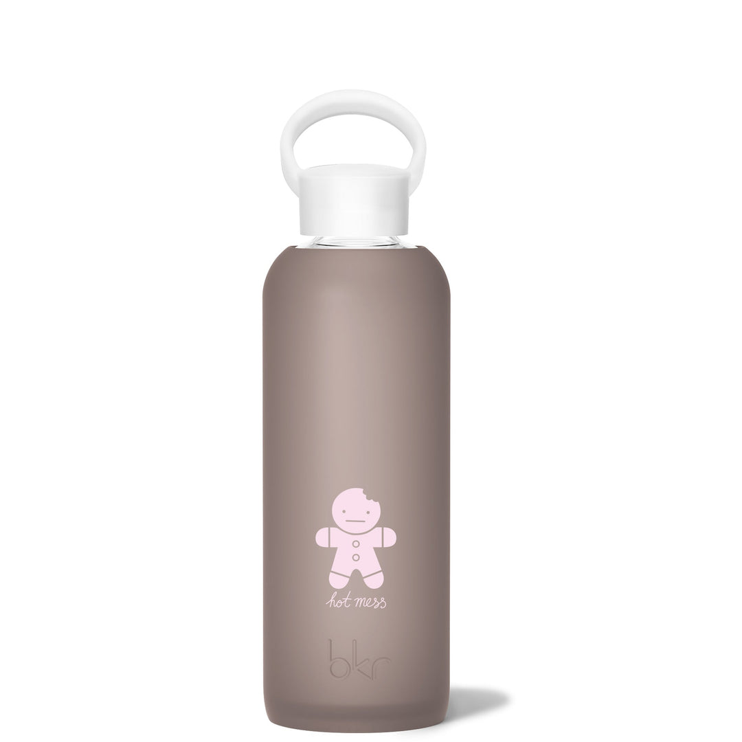 bkr Glass Water Bottle: 22oz PORTER GINGERBREAD HOT MESS DEMI BOTTLE 650ML (22OZ)
