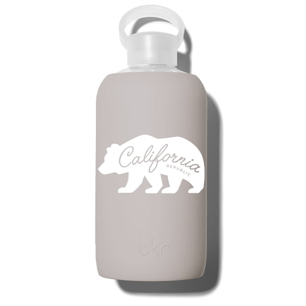 bkr Glass Water Bottle: 32oz HEATHER CA GRIZZLY  BIG BOTTLE 1L (32OZ)