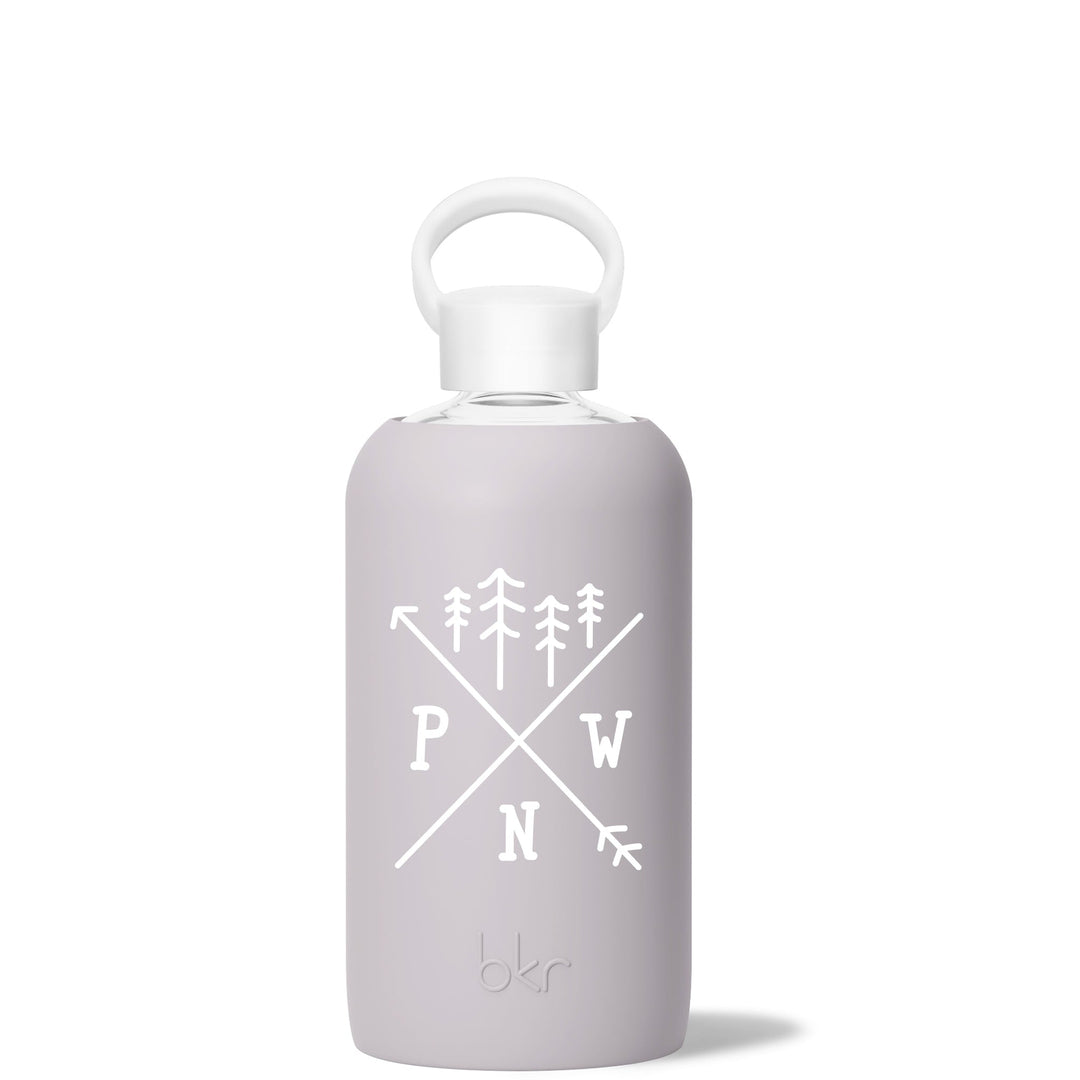 bkr Glass Water Bottle: 32oz HEATHER PNW ARROWS BIG BOTTLE 1L (32OZ)