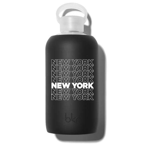 bkr Glass Water Bottle: 32oz JET NY BODEGA REPEAT BIG BOTTLE 1L (32OZ)