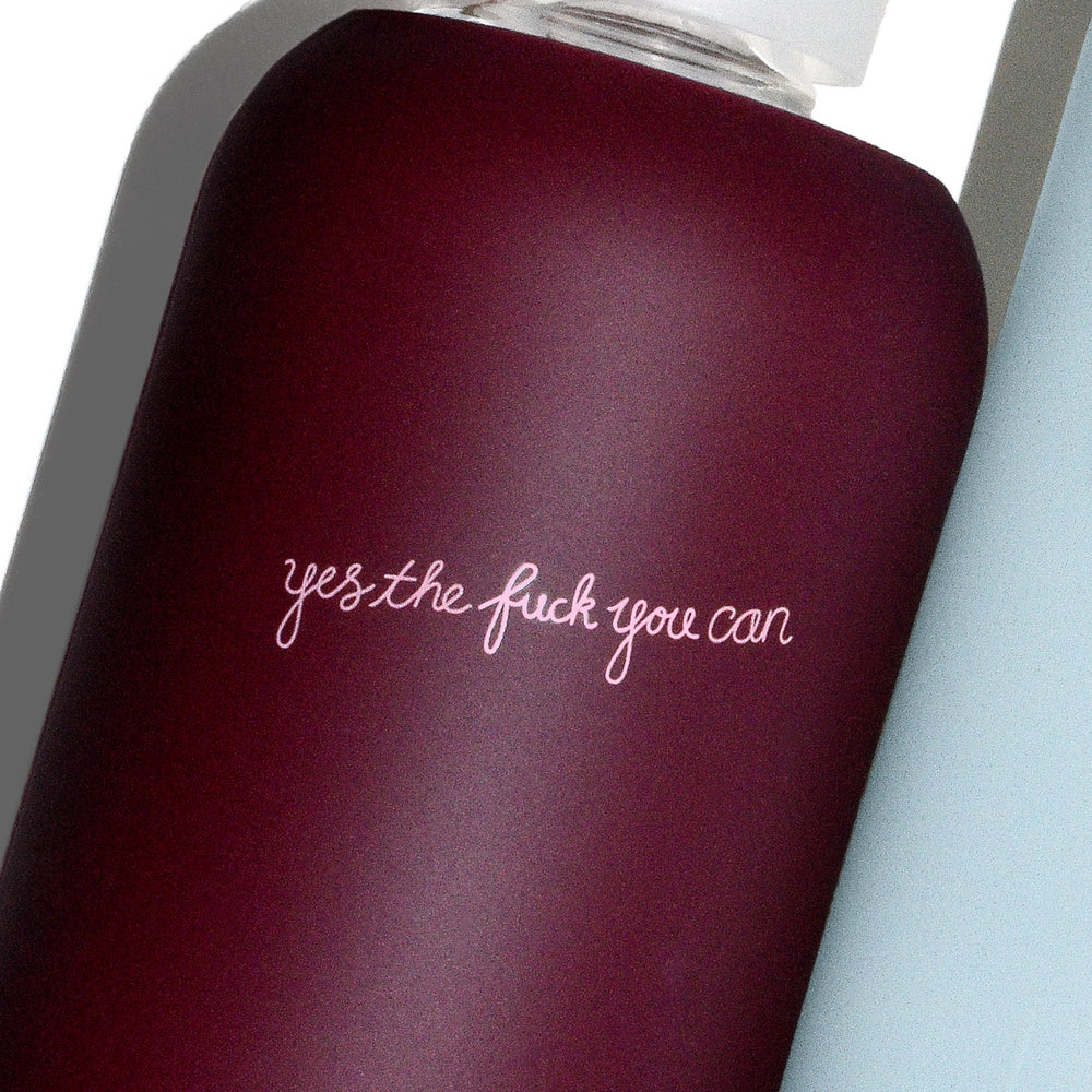 bkr Glass Water Bottle: 32oz VALENTINA YES YOU CAN BIG BOTTLE 1L (32OZ)