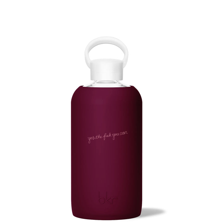 bkr Glass Water Bottle: 32oz VALENTINA YES YOU CAN BIG BOTTLE 1L (32OZ)