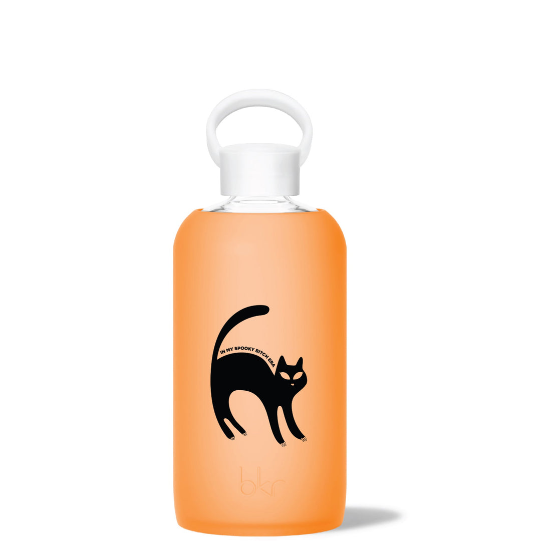 bkr Glass Water Bottle: 32oz ZSA ZSA SPOOKY CAT BIG BOTTLE 1L (32OZ)