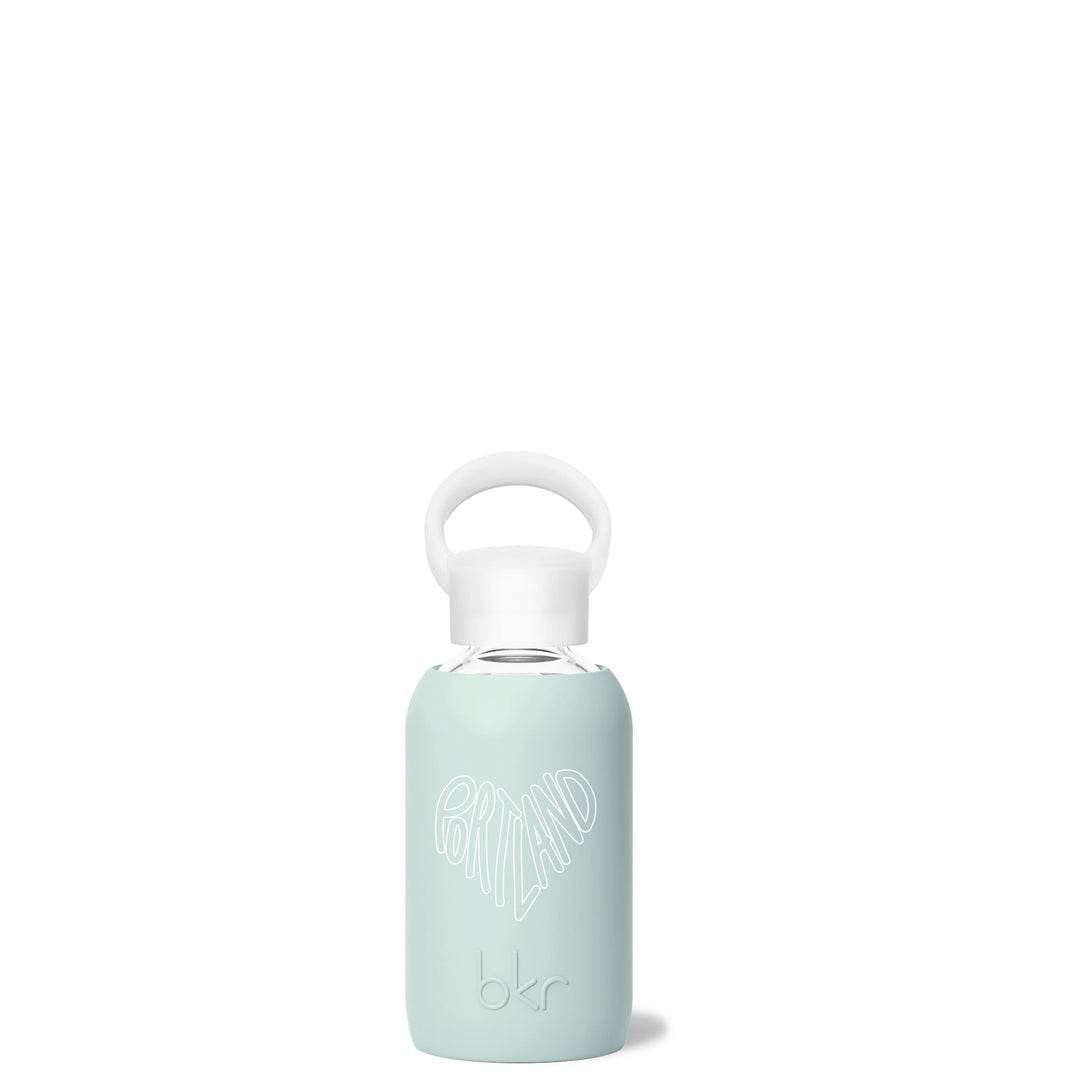 bkr Glass Water Bottle: 8oz JAMES PORTLAND  HEART TEENY BOTTLE 250ML (8OZ)