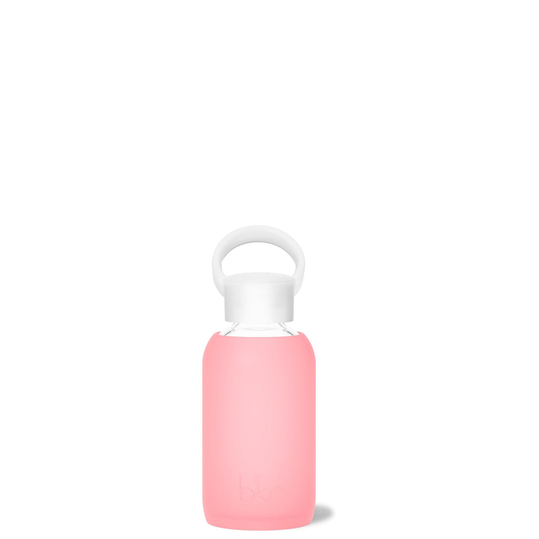 bkr Glass Water Bottle: 8oz ROSE TEENY BOTTLE 250mL (8 OZ)