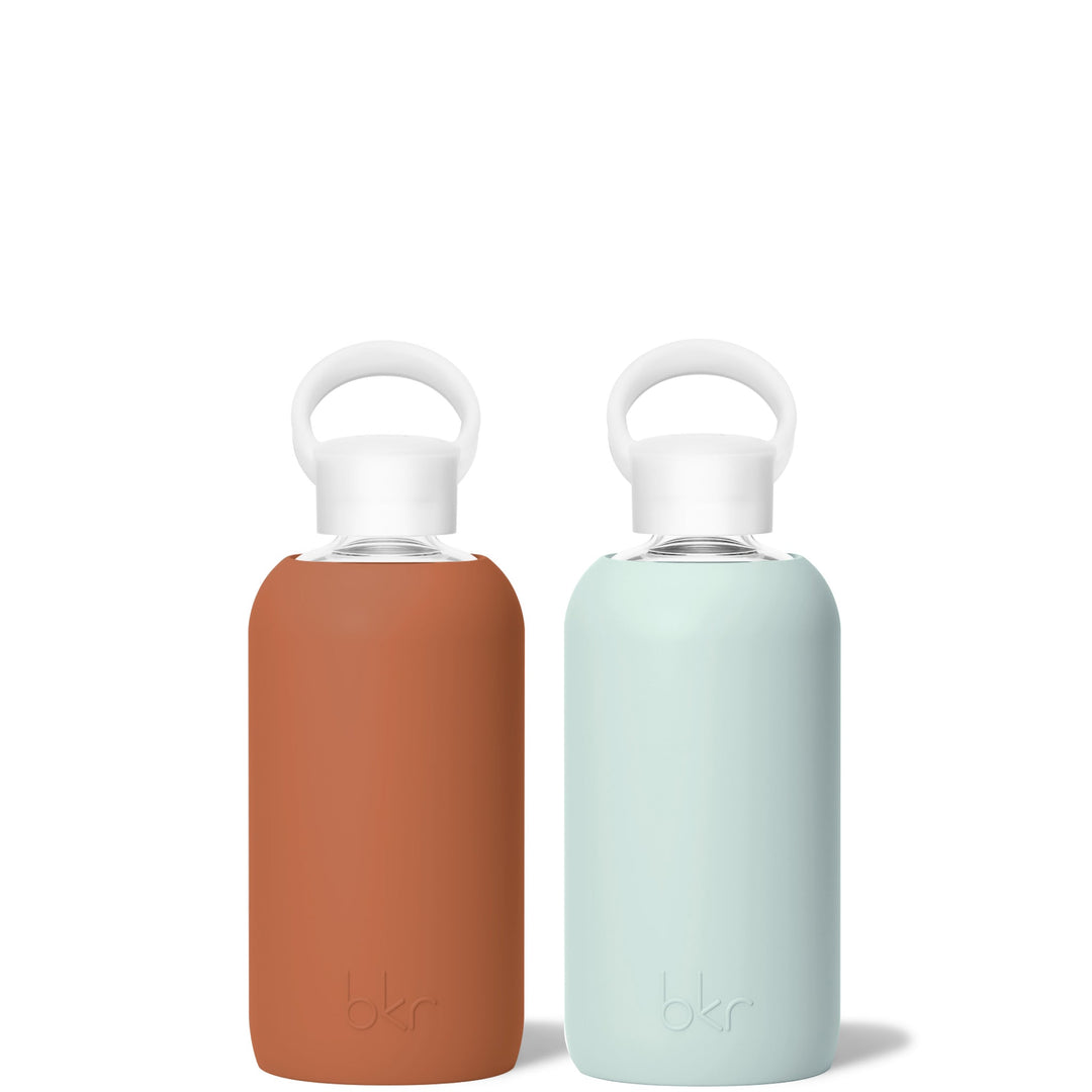 bkr Glass Water Bottle Set: 16oz PIE FOR BREAKFAST