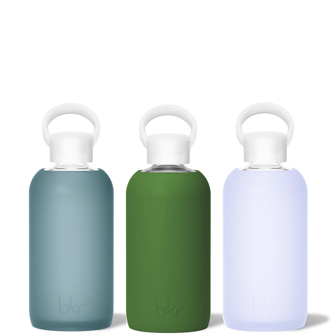 bkr Glass Water Bottle Set: 32oz MARTINIS WITH FRIENDS