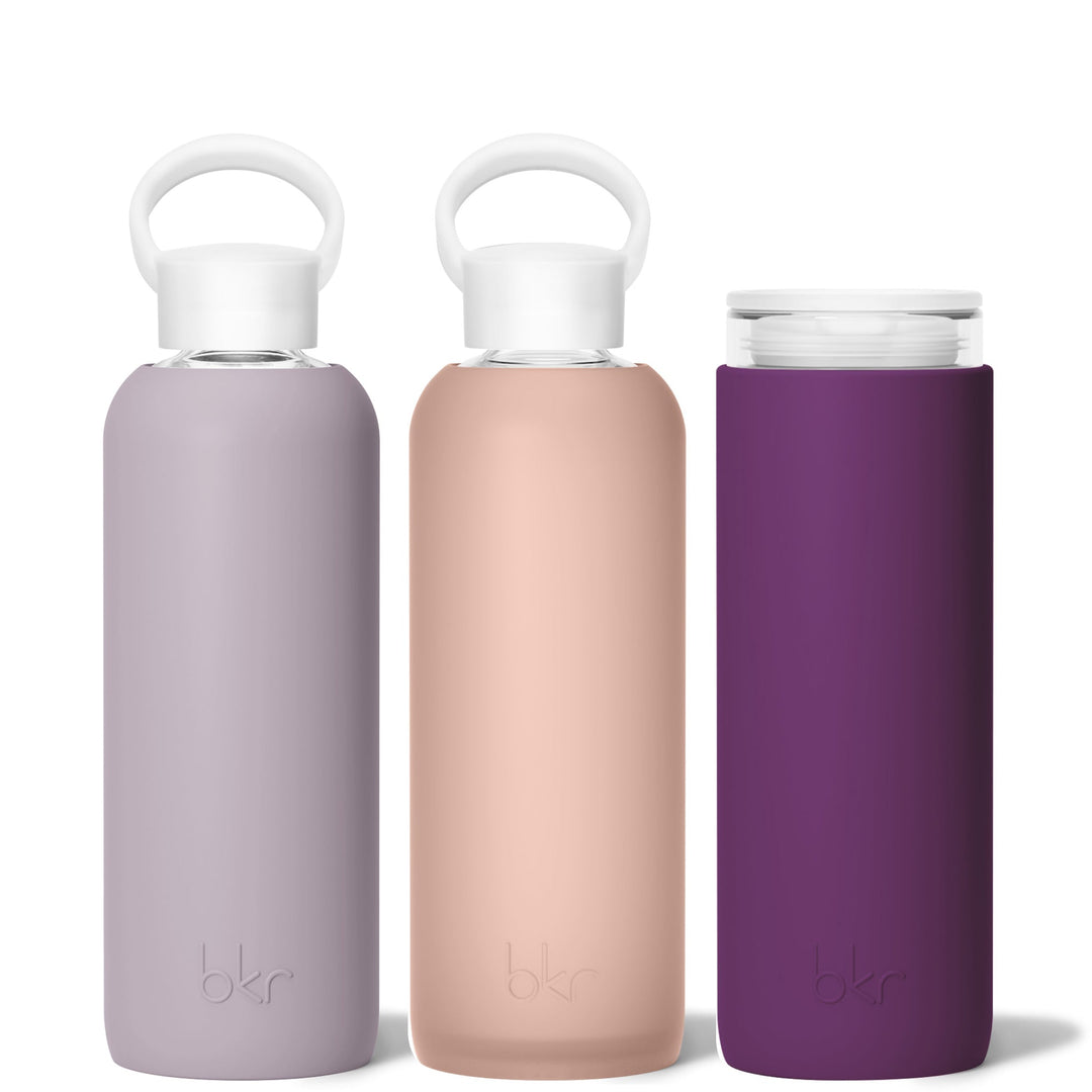 bkr Glass Water Bottle Set: Assorted BERRIES & MUSHROOMS