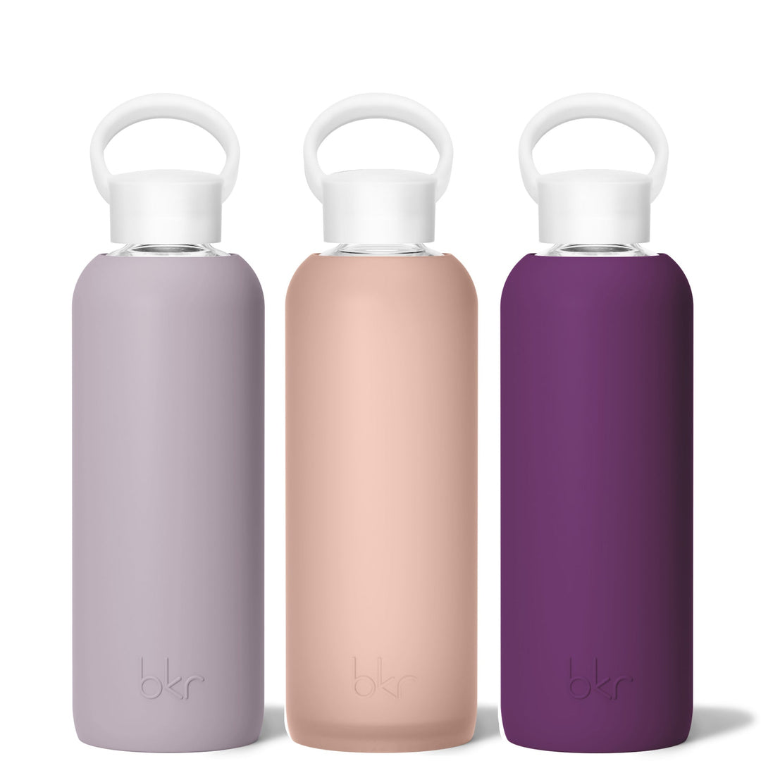 bkr Glass Water Bottle Set: Assorted BERRIES & MUSHROOMS