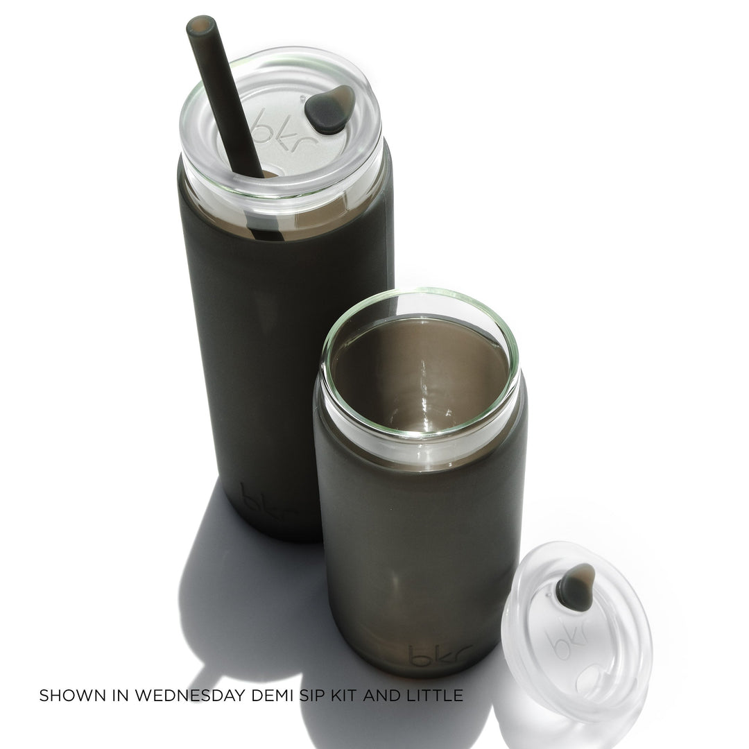 bkr Insulated Glass Tumbler: 12oz WEDNESDAY & THE STORMY COVE CUP SIP KIT 355ML (12oz)