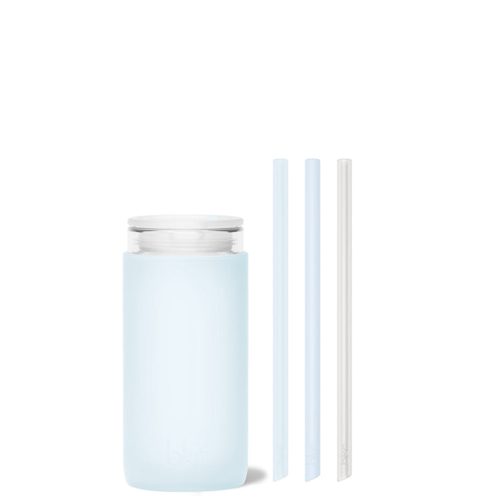 bkr Insulated Sip Kit: Double Wall Glass + Silicone Tumbler + silicone straw:12oz ASTRID & THE SNOWDRIFT - LITTLE CUP SIP KIT 355ML (12OZ)